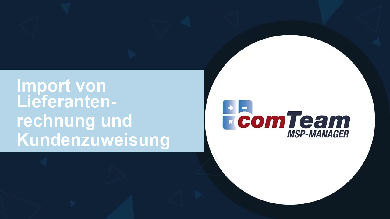 Import von Lieferantenrechnung und Kundenzuweisung